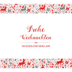 Fototapeta na wymiar Frohe Weihnachten - translated from german to as Merry Christmas. Vector.