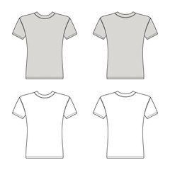 T shirt man template (front, back views)