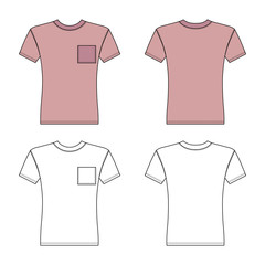 T shirt man template (front, back views)