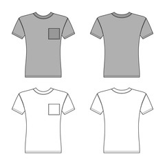 T shirt man template (front, back views)