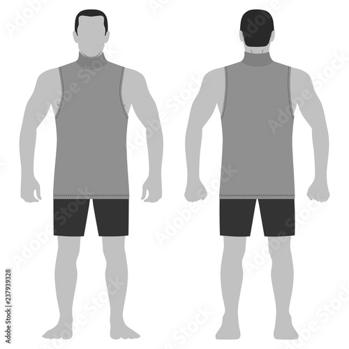 Singlet Man Template Front Back Views Stock Image And Royalty Singlet Man Template Front Back Views