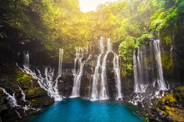 Cascade of Grand Galet in Langevin valley on La Reunion island, France