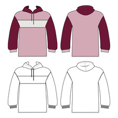 Hoodie man template (front, back views)