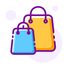 Shopping bags LineColor illustration