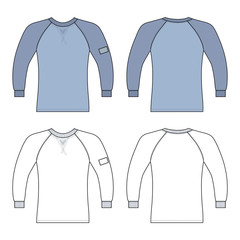 T shirt man template (front, back views)