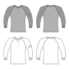 T shirt man template (front, back views)
