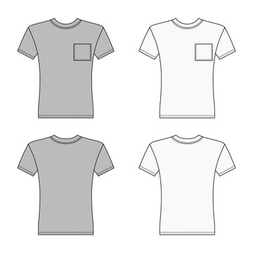 Pocket T Shirt Template Vector