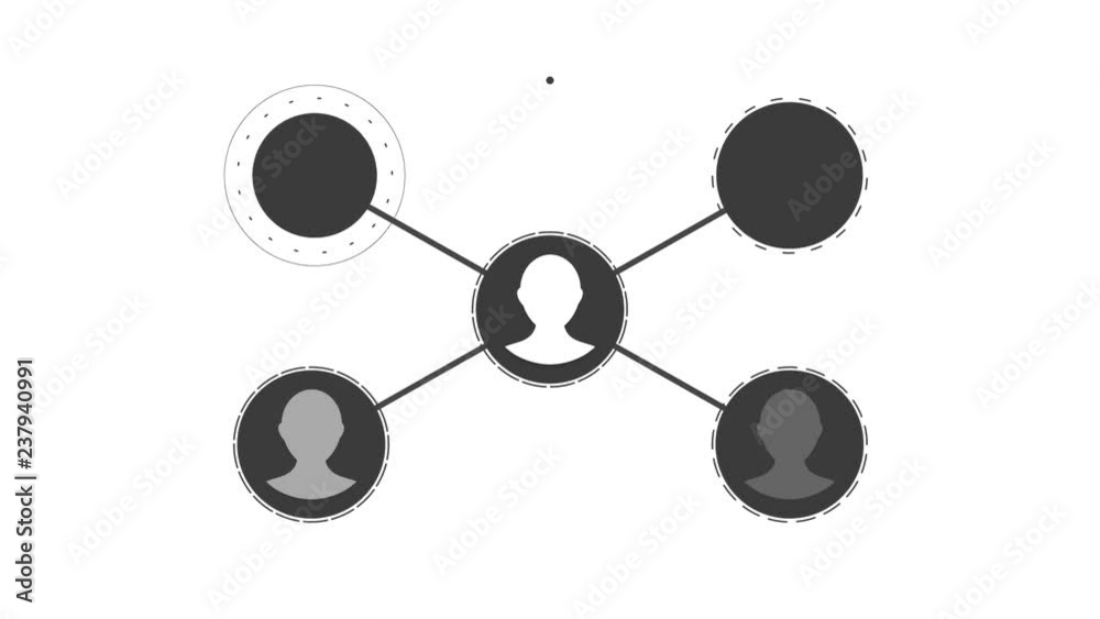 Aufkleber social network people icon link connection technology loop animation. beautiful. add friends network
