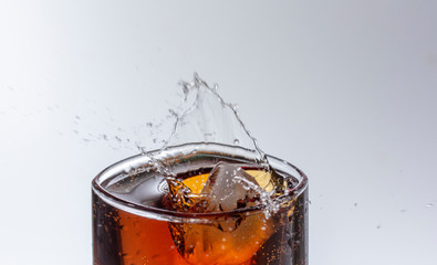 cola splash, there is some movement in the splashes close up