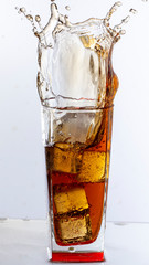 cola splash, there is some movement in the splashes close up