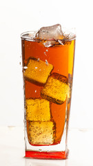 cola splash, there is some movement in the splashes close up