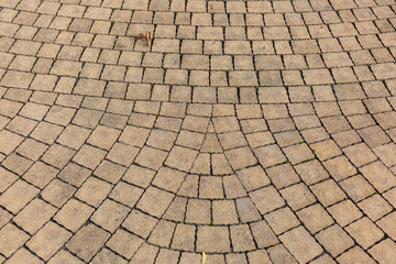 Gray circular paving slab with a beautiful high-quality texture