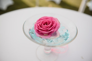 Decoration for celebrations. Beautiful details. Flower decoration.