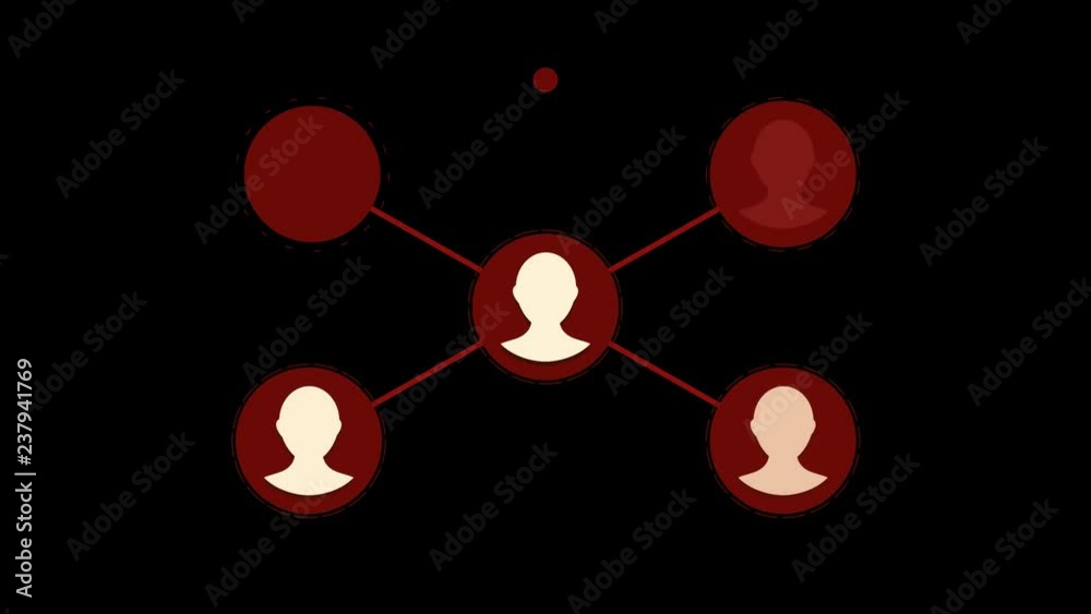 Aufkleber social network people icon link connection technology loop animation. beautiful. add friends network