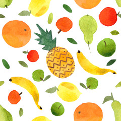 fruits pattern seamless watercolor pineapples
