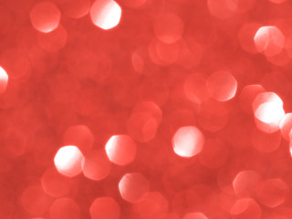 Sparkling background made of Living Coral 2019 color. Color of year 2019 blurred backdrop for holidays and parties. coy2019 Living Coral concept. Copy space for text