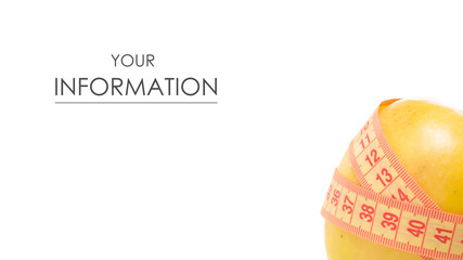 Apple centimeter health losing weight pattern on white background isolation