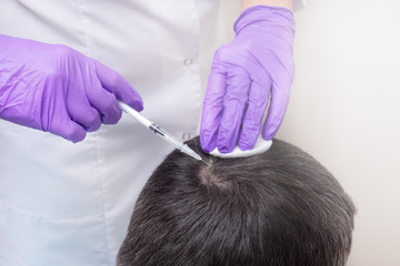 Naklejka premium Injection, Treatment for Hair Loss