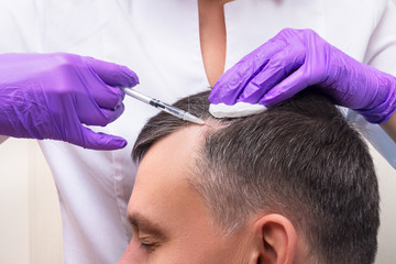 Obraz na płótnie Canvas Injection, Treatment for Hair Loss