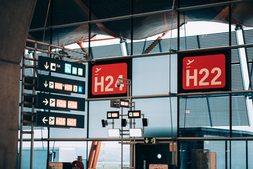 Airport terminal gate number