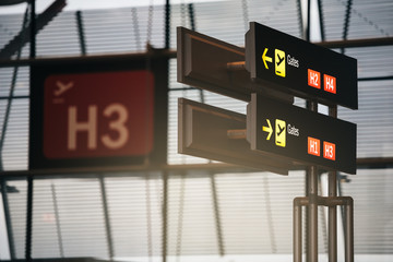 Airport terminal gates display