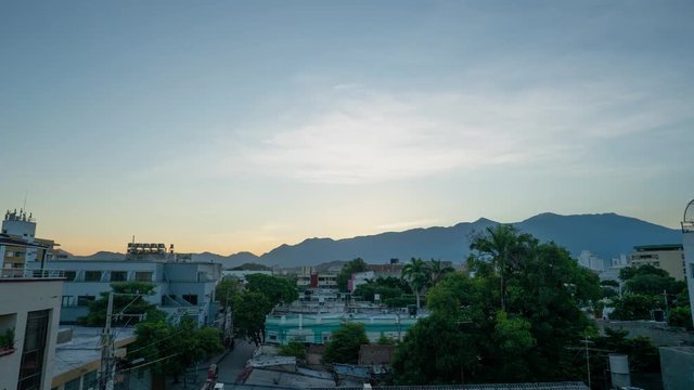 Sunrise Timelapse in Santa Marta, Colombia Over The Sierra Navada Mountains