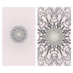 Templates card with mandala design. Vector illustration. For visit card, business, greeting card invitation.