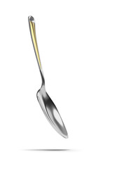 The spoon lies on an isolated background - cutlery 3D render - 3D image