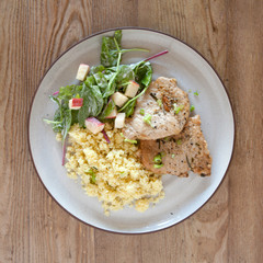 Maple Glazed Pork with Apple Salad and Couscous