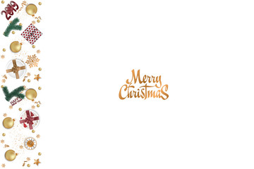 Merry Christmas background with Christmas elements. Vector illustration