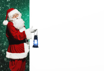 festive santa with lantern