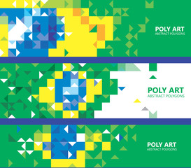  Polygon art, Graphic Template  Colors of Brazil flag, Brazilian artwork  --Vector Art--