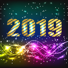 Naklejka premium Holiday Happy New Year background. Brightly Christmas Background. Illustration with lettering design.
