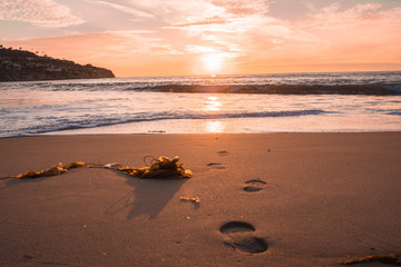 sunset on the beach in Los Angeles