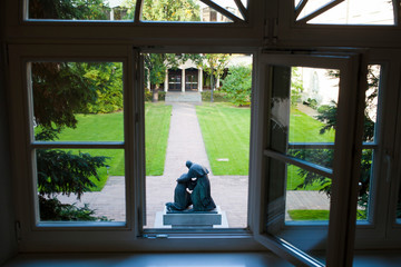 View from the window on the monument to Pope John Paul II and Cardinal Stefan Wyszynski