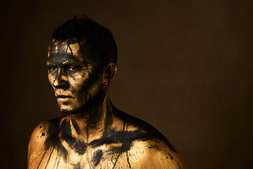 Make-up and halloween theme. Coal and Gold Miner