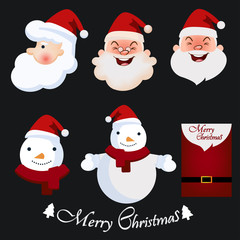 Merry Christmas and Santa Claus Vector illustration.eps