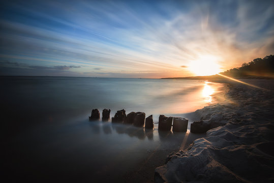 Sonnenaufgang am Strand von Lubmin
