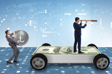 Fototapeta premium Businessman in the business concept with dollar car