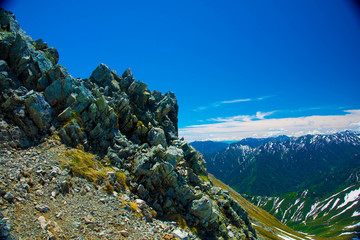 Tateyama mountains in Toyama, Japan. Toyama is one of the important cities in Japan for cultures and business markets.