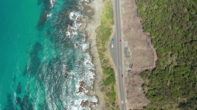 4k aerial video of Great Ocean Road in Australia