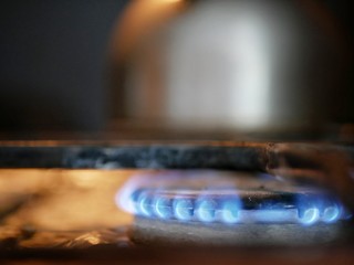 Polonne / Ukraine - 6 December 2018: Tea kettle with boiling water on gas stove