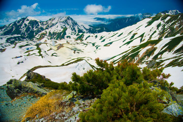 Tateyama mountains in Toyama, Japan. Toyama is one of the important cities in Japan for cultures and business markets.
