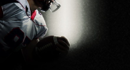 american footballer in action