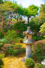 Japanese garden in Osaka, Japan. Osaka is one of the important cities in Japan for cultures and business markets.