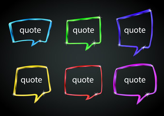 shiny glossy of metal banner in the form of braces for messages or quotes