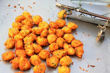 Vegetables meat balls and steelyard