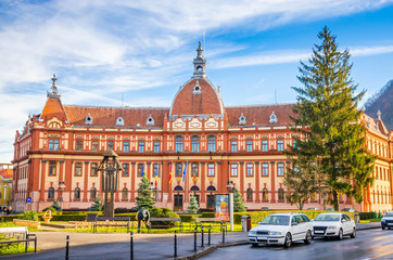 Fototapeta premium Beautiful street of old town Brasov, Romania.