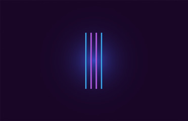 blue pink i gradient alphabet letter logo icon design