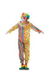 Funny clown isolated on white background
